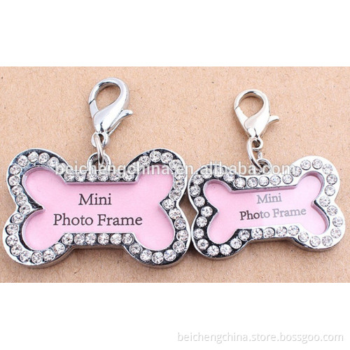 Advanced diamond bones of pet cards Stainless steel bones pet pendant Dog Tag Pet Accessories wholesale